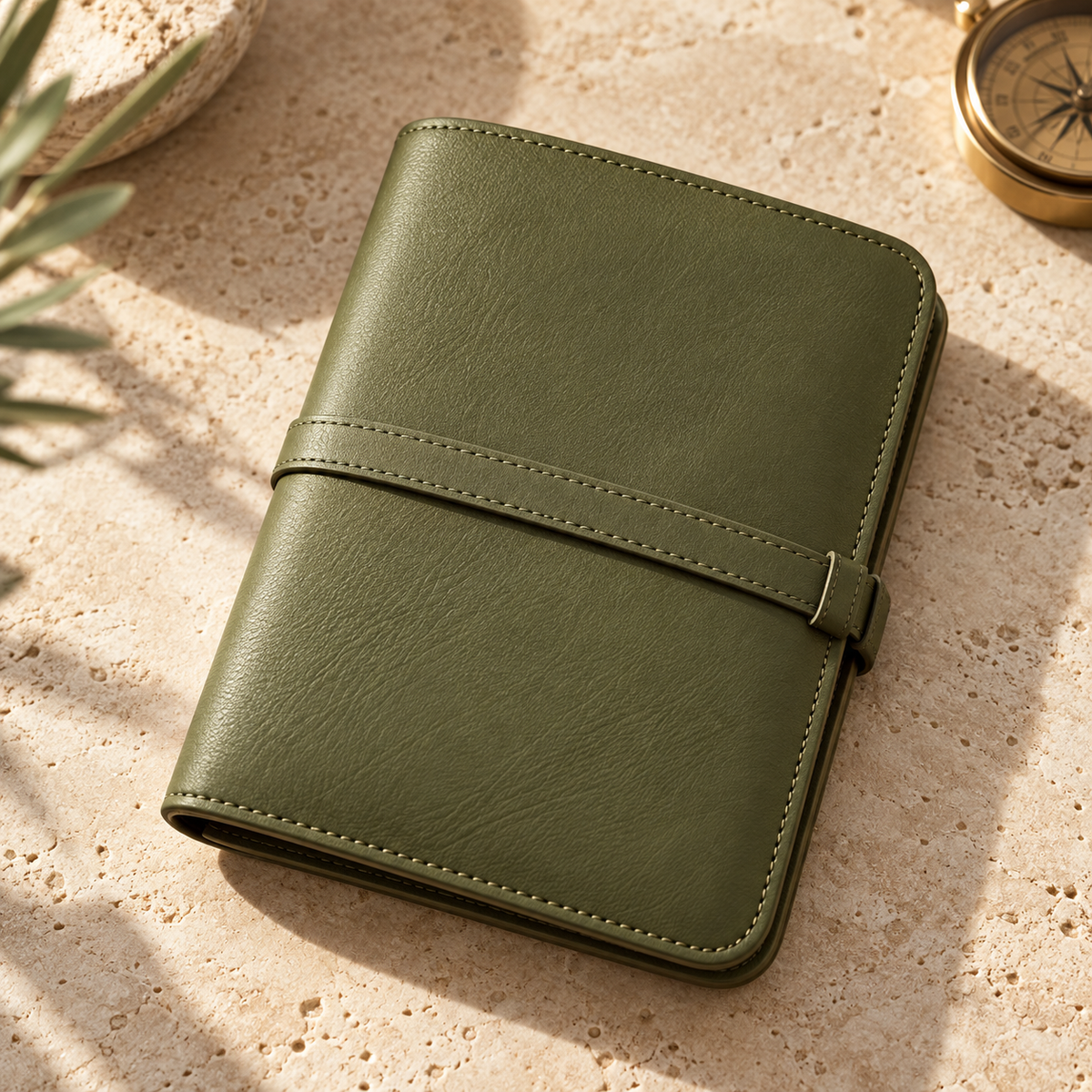 Olive Passport Cover — AI-generated design visualization