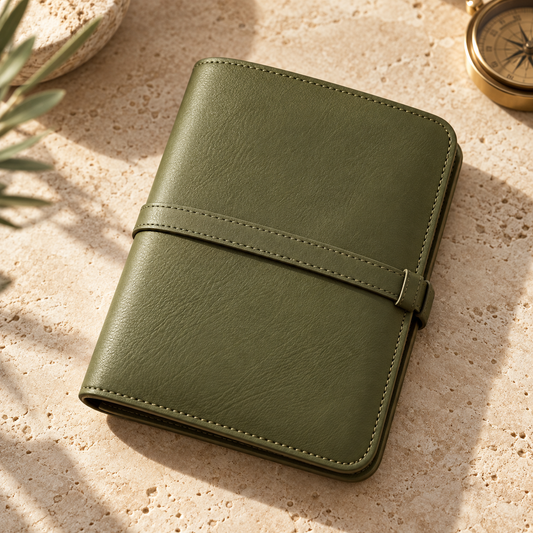 Olive Passport Cover — AI-generated design visualization